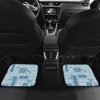 Hawaiian Quilt Tapa On Cold Blue Palaka Motifs Car Mats LT7 Set 2pcs - Back Azure - Polynesian Pride
