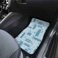 Hawaiian Quilt Tapa On Cold Blue Palaka Motifs Car Mats LT7 - Polynesian Pride