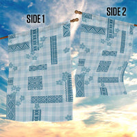 Hawaiian Quilt Tapa On Cold Blue Palaka Motifs Garden Flag LT7 - Polynesian Pride