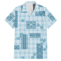 Hawaiian Quilt Tapa On Cold Blue Palaka Motifs Hawaiian Shirt LT7 Azure - Polynesian Pride