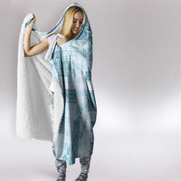 Hawaiian Quilt Tapa On Cold Blue Palaka Motifs Hooded Blanket LT7 - Polynesian Pride