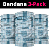 Hawaiian Quilt Tapa On Cold Blue Palaka Motifs Neck Gaiter LT7 package One Size: 25*50cm Azure - Polynesian Pride
