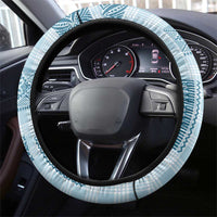 Hawaiian Quilt Tapa On Cold Blue Palaka Motifs Steering Wheel Cover LT7 - Polynesian Pride
