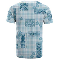 Hawaiian Quilt Tapa On Cold Blue Palaka Motifs T Shirt LT7 - Polynesian Pride