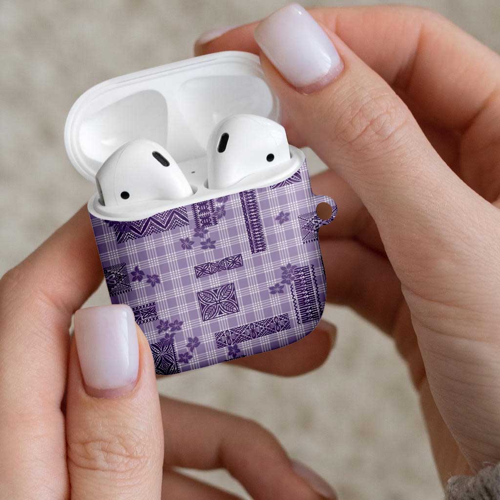 Hawaiian Quilt Tapa On Lilac Palaka Motifs AirPods Case LT7 - Polynesian Pride