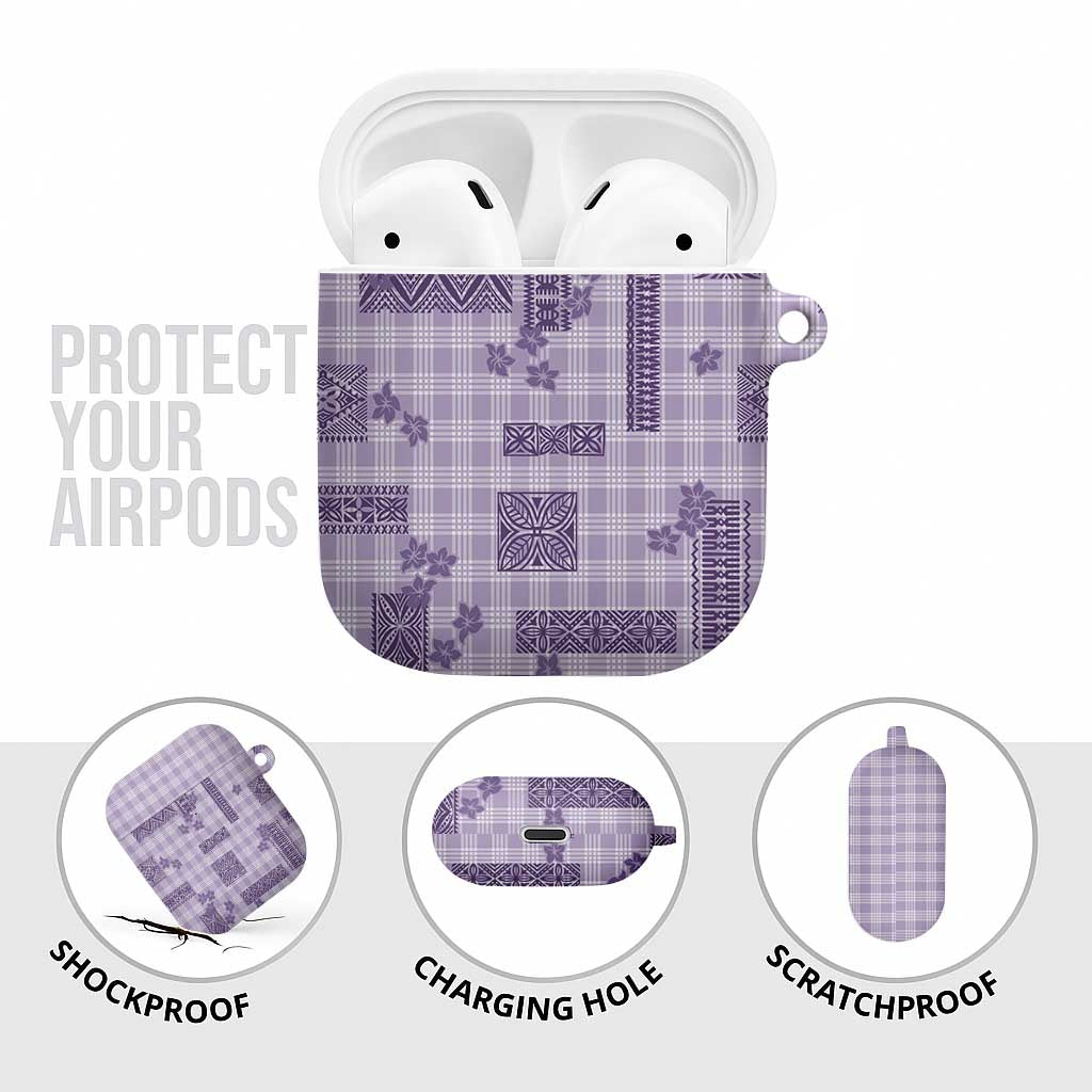 Hawaiian Quilt Tapa On Lilac Palaka Motifs AirPods Case LT7 - Polynesian Pride
