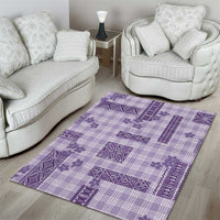Hawaiian Quilt Tapa On Lilac Palaka Motifs Area Rug LT7 - Polynesian Pride