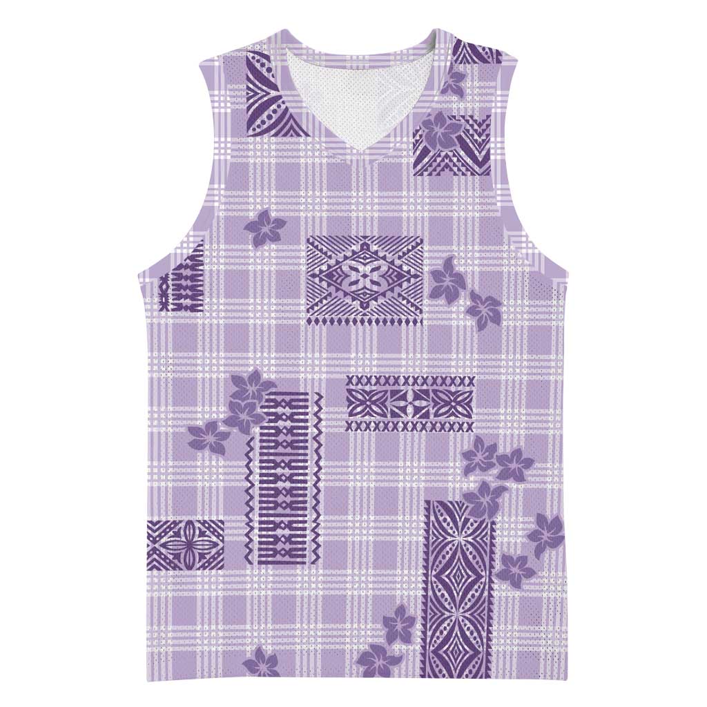 Hawaiian Quilt Tapa On Lilac Palaka Motifs Basketball Jersey LT7 Unisex Lilac - Polynesian Pride