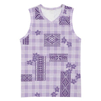 Hawaiian Quilt Tapa On Lilac Palaka Motifs Basketball Jersey LT7 Unisex Lilac - Polynesian Pride