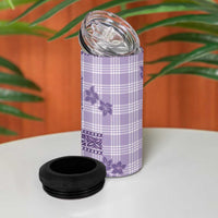 Hawaiian Quilt Tapa On Lilac Palaka Motifs 4 in 1 Can Cooler Tumbler LT7 - Polynesian Pride