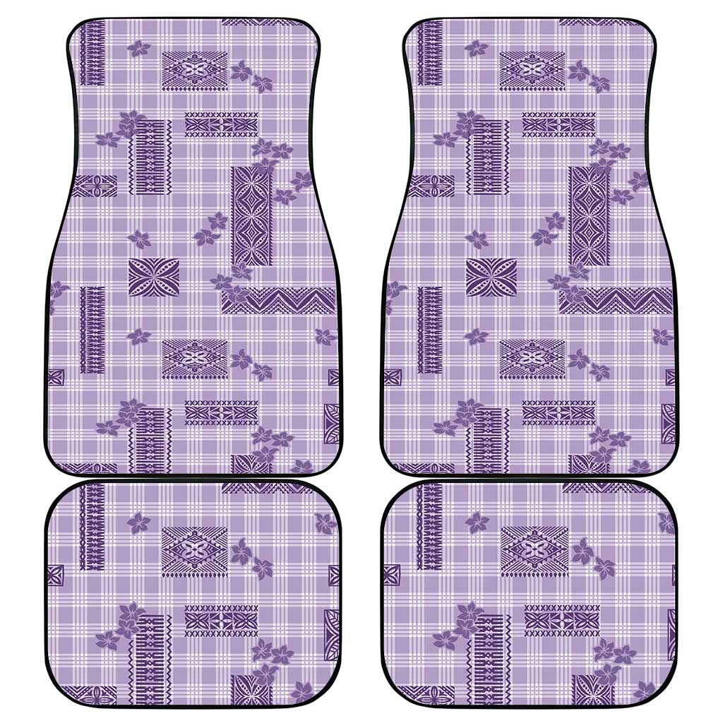 Hawaiian Quilt Tapa On Lilac Palaka Motifs Car Mats LT7 - Polynesian Pride