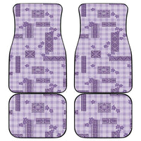 Hawaiian Quilt Tapa On Lilac Palaka Motifs Car Mats LT7 - Polynesian Pride