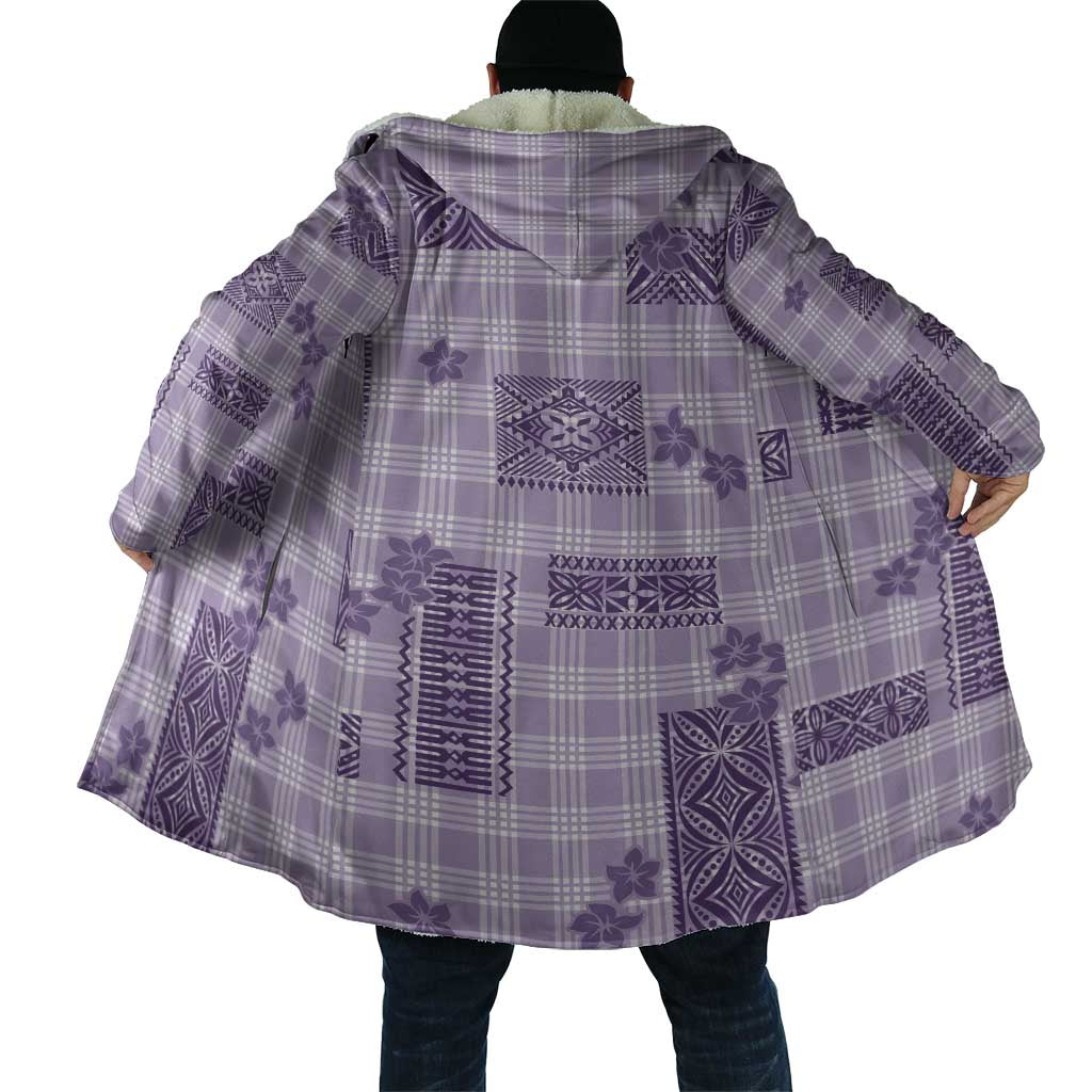 Hawaiian Quilt Tapa On Lilac Palaka Motifs Cloak LT7 - Polynesian Pride
