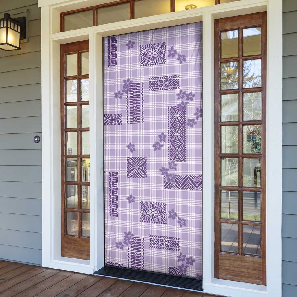 Hawaiian Quilt Tapa On Lilac Palaka Motifs Door Cover LT7 - Polynesian Pride