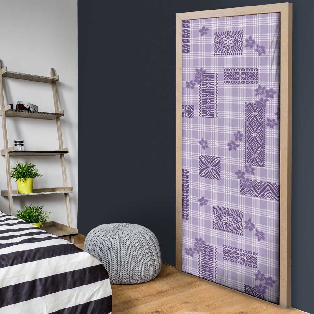 Hawaiian Quilt Tapa On Lilac Palaka Motifs Door Cover LT7 - Polynesian Pride