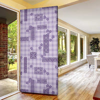 Hawaiian Quilt Tapa On Lilac Palaka Motifs Door Cover LT7 - Polynesian Pride