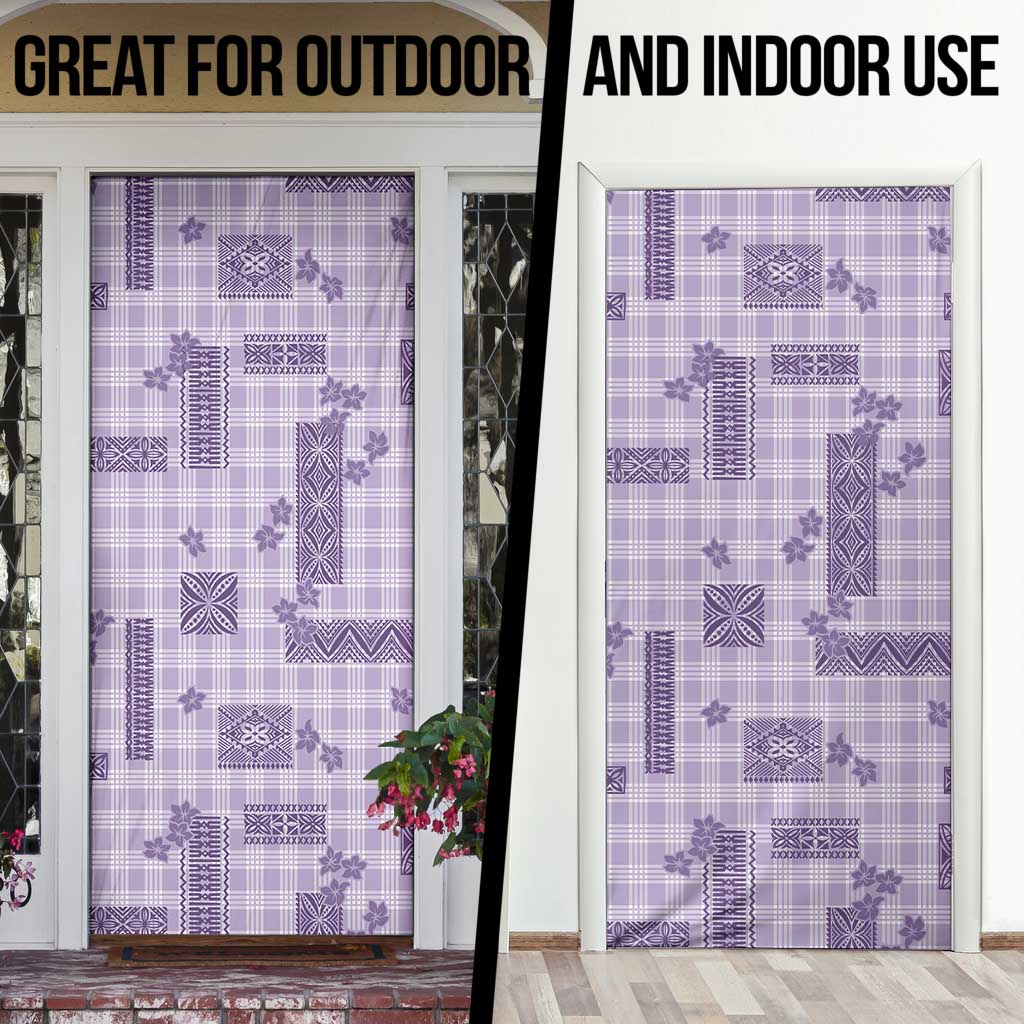 Hawaiian Quilt Tapa On Lilac Palaka Motifs Door Cover LT7 - Polynesian Pride