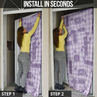 Hawaiian Quilt Tapa On Lilac Palaka Motifs Door Cover LT7 - Polynesian Pride