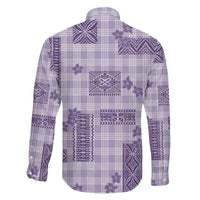 Hawaiian Quilt Tapa On Lilac Palaka Motifs Family Matching Mermaid Dress and Hawaiian Shirt