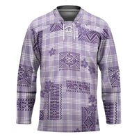 Hawaiian Quilt Tapa On Lilac Palaka Motifs Hockey Jersey LT7 Unisex Lilac - Polynesian Pride
