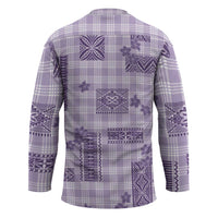 Hawaiian Quilt Tapa On Lilac Palaka Motifs Hockey Jersey LT7 - Polynesian Pride