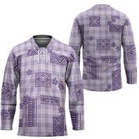 Hawaiian Quilt Tapa On Lilac Palaka Motifs Hockey Jersey LT7 - Polynesian Pride