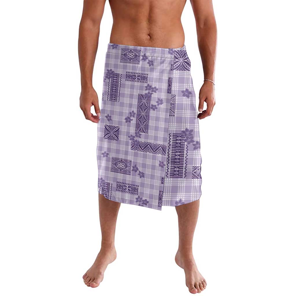 Hawaiian Quilt Tapa On Lilac Palaka Motifs Lavalava