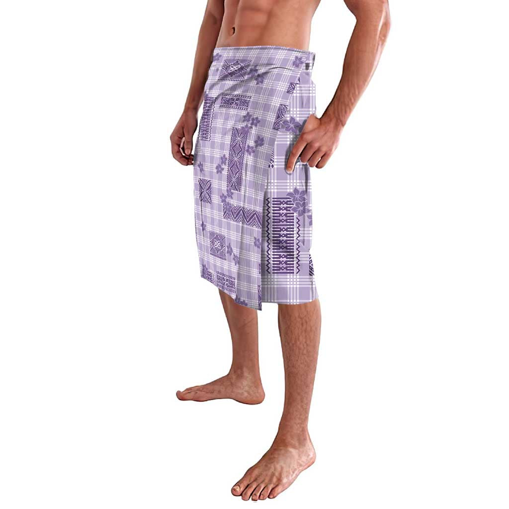 Hawaiian Quilt Tapa On Lilac Palaka Motifs Lavalava