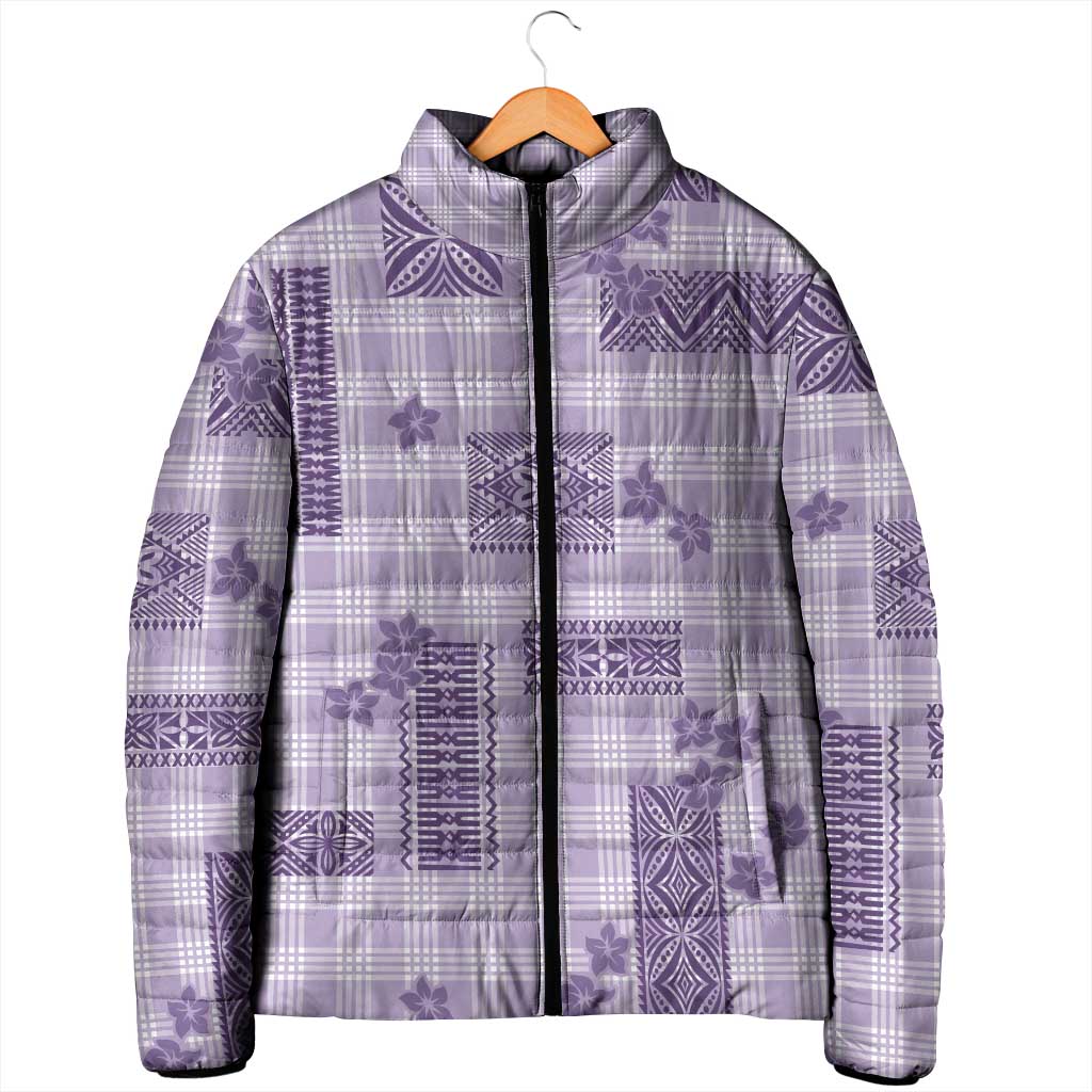 Hawaiian Quilt Tapa On Lilac Palaka Motifs Padded Jacket LT7 - Polynesian Pride