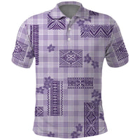 Hawaiian Quilt Tapa On Lilac Palaka Motifs Polo Shirt LT7 Lilac - Polynesian Pride
