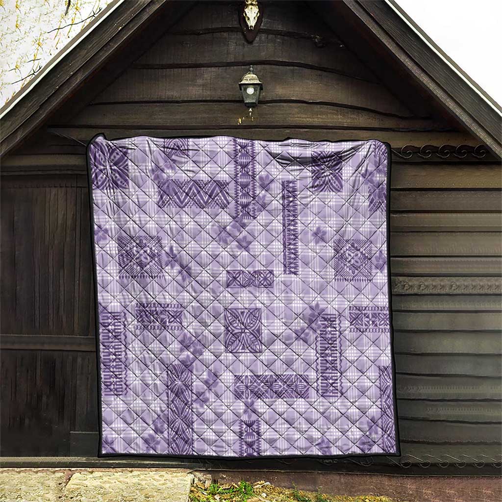Hawaiian Quilt Tapa On Lilac Palaka Motifs Quilt LT7 - Polynesian Pride