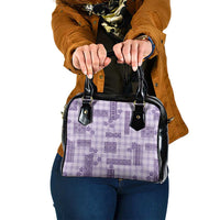 Hawaiian Quilt Tapa On Lilac Palaka Motifs Shoulder Handbag LT7 One Size Lilac - Polynesian Pride