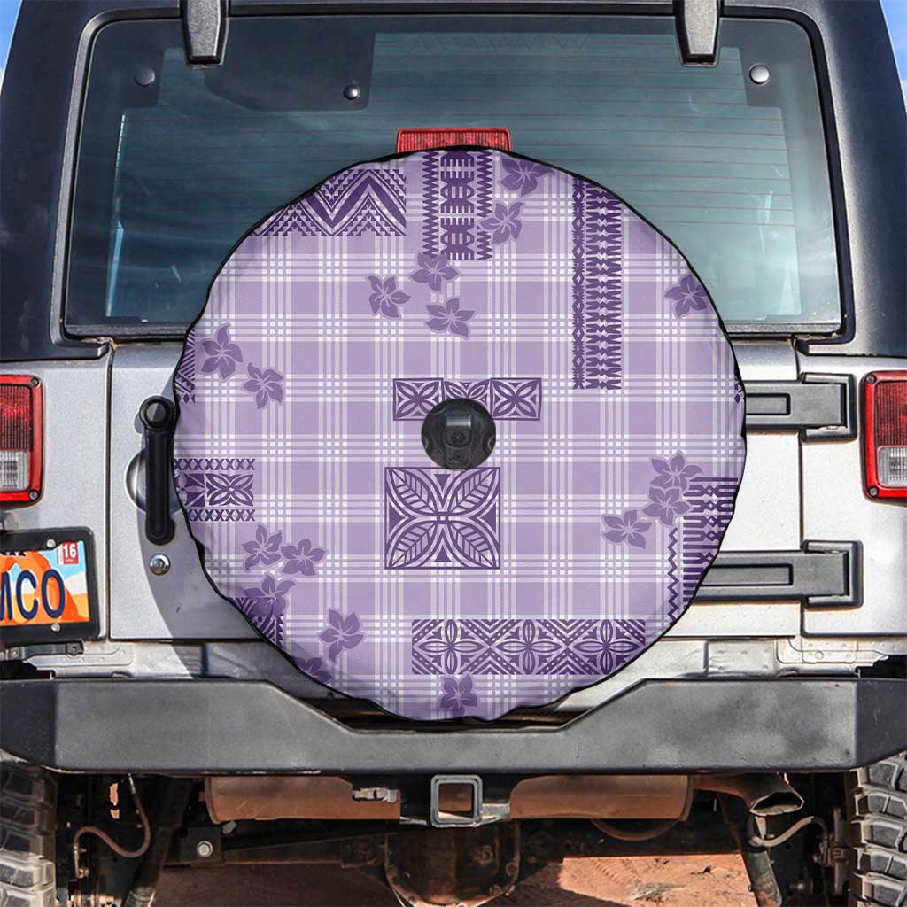 Hawaiian Quilt Tapa On Lilac Palaka Motifs Spare Tire Cover LT7 Lilac - Polynesian Pride