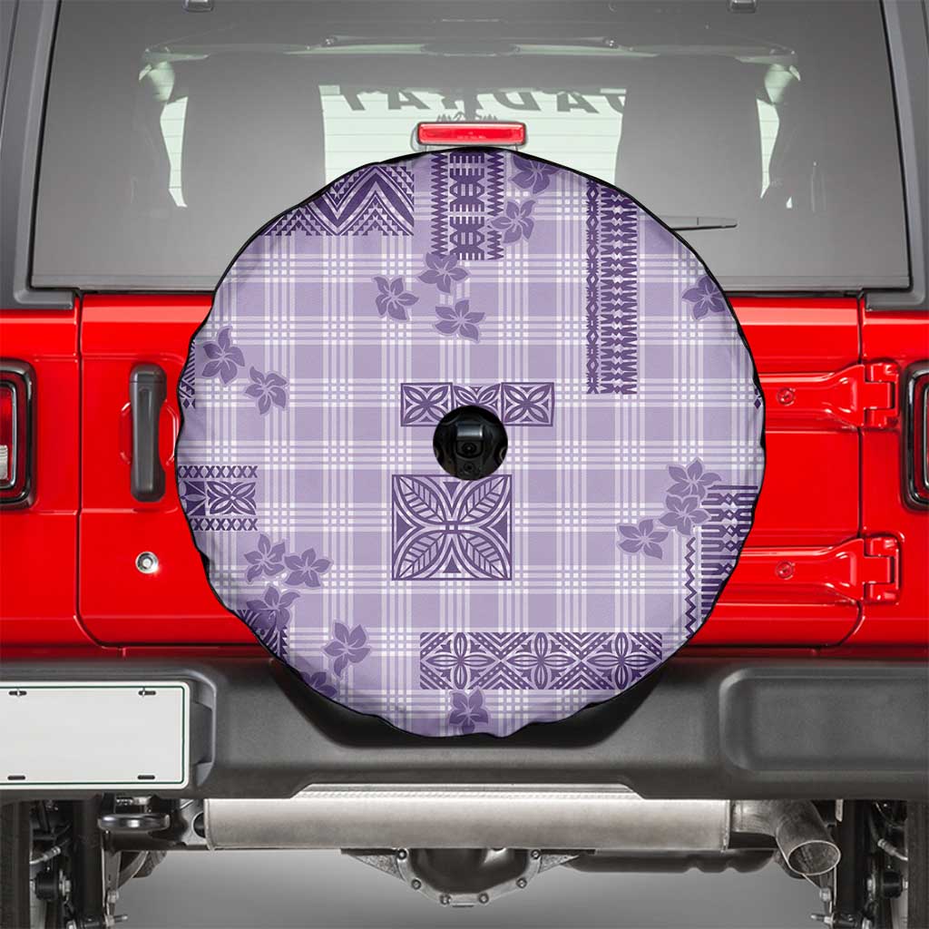 Hawaiian Quilt Tapa On Lilac Palaka Motifs Spare Tire Cover LT7 - Polynesian Pride