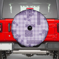 Hawaiian Quilt Tapa On Lilac Palaka Motifs Spare Tire Cover LT7 - Polynesian Pride