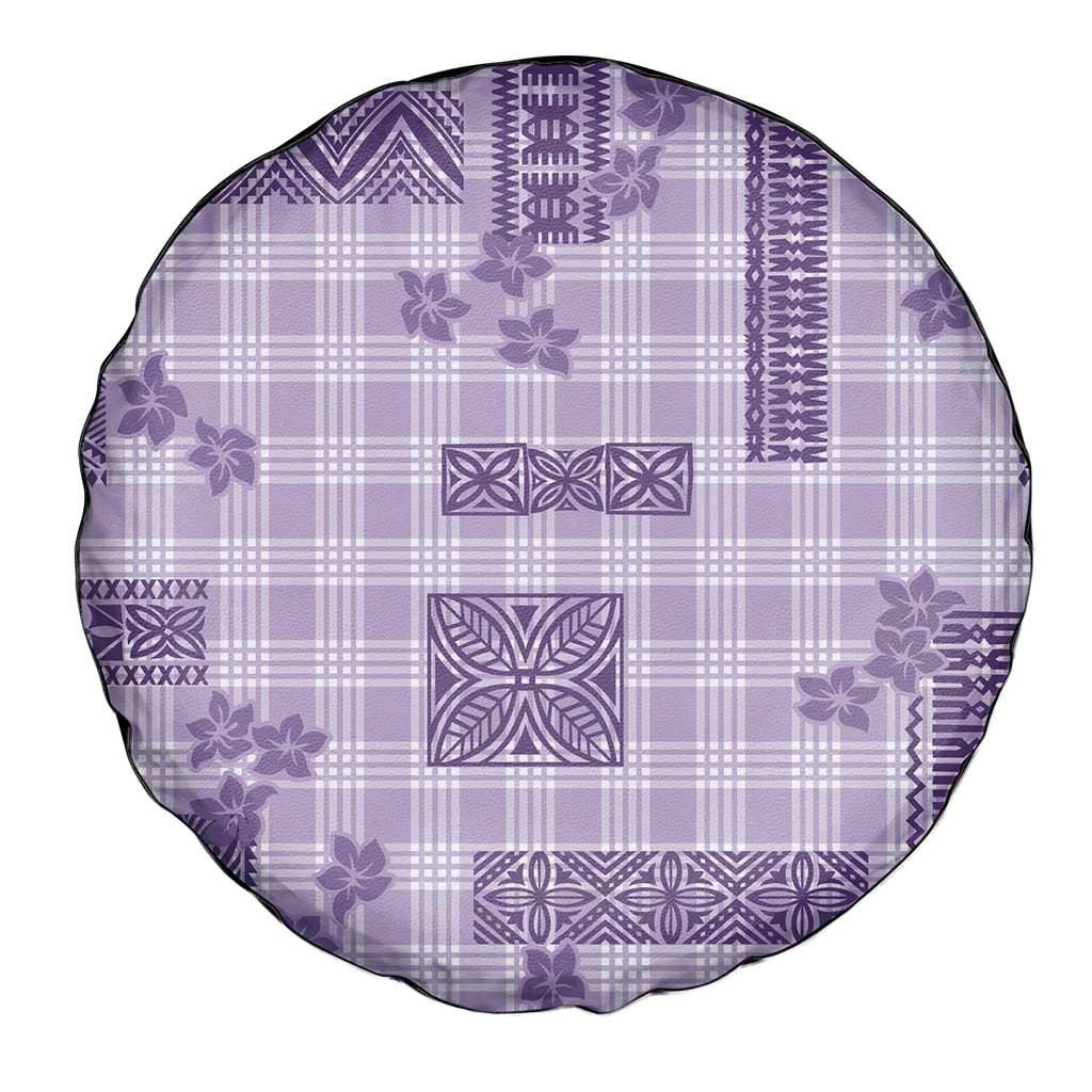 Hawaiian Quilt Tapa On Lilac Palaka Motifs Spare Tire Cover LT7 - Polynesian Pride