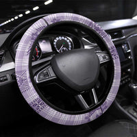 Hawaiian Quilt Tapa On Lilac Palaka Motifs Steering Wheel Cover