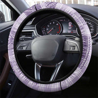 Hawaiian Quilt Tapa On Lilac Palaka Motifs Steering Wheel Cover