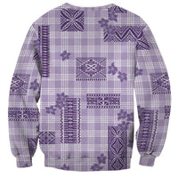 Hawaiian Quilt Tapa On Lilac Palaka Motifs Sweatshirt LT7 - Polynesian Pride