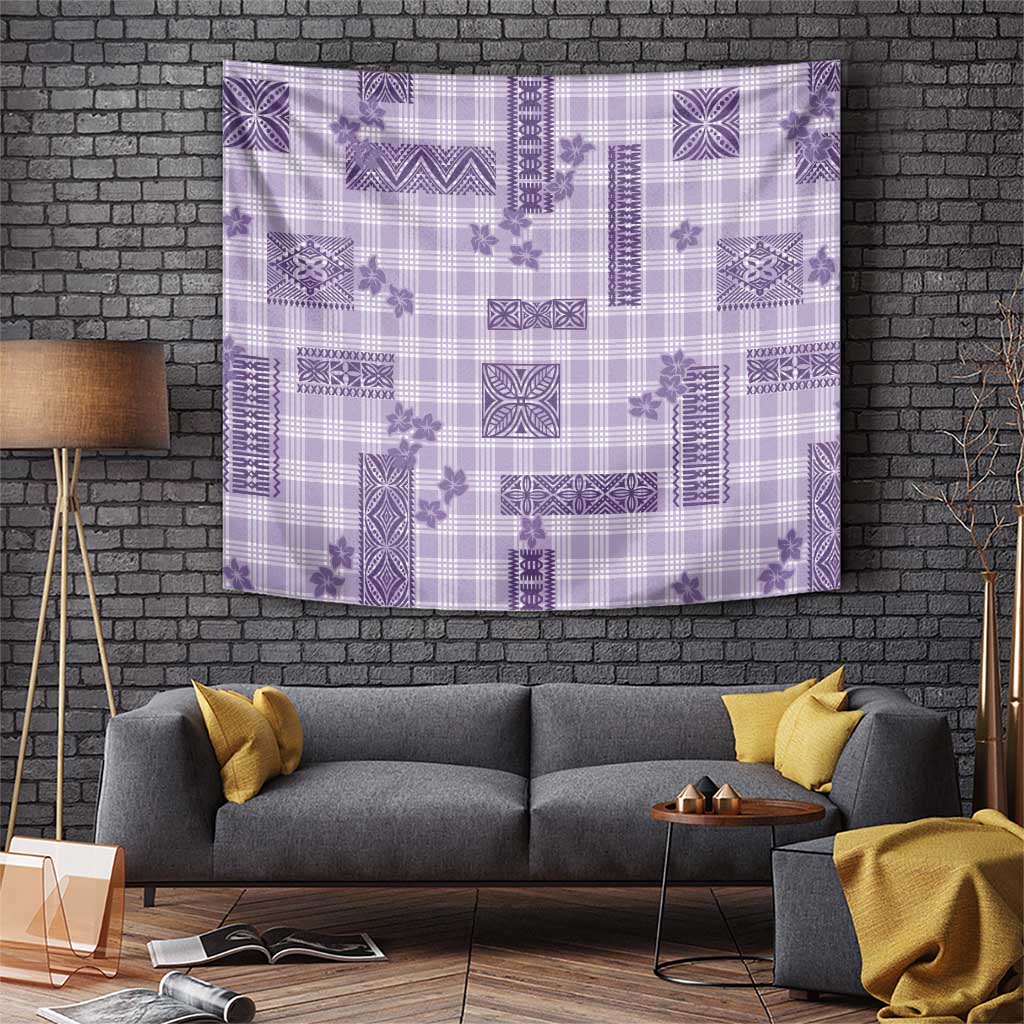 Hawaiian Quilt Tapa On Lilac Palaka Motifs Tapestry LT7 Lilac - Polynesian Pride