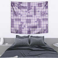 Hawaiian Quilt Tapa On Lilac Palaka Motifs Tapestry LT7 - Polynesian Pride
