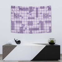 Hawaiian Quilt Tapa On Lilac Palaka Motifs Tapestry LT7 - Polynesian Pride