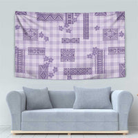 Hawaiian Quilt Tapa On Lilac Palaka Motifs Tapestry LT7 - Polynesian Pride