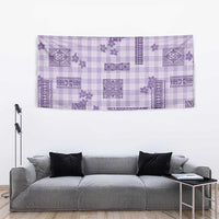 Hawaiian Quilt Tapa On Lilac Palaka Motifs Tapestry LT7 - Polynesian Pride