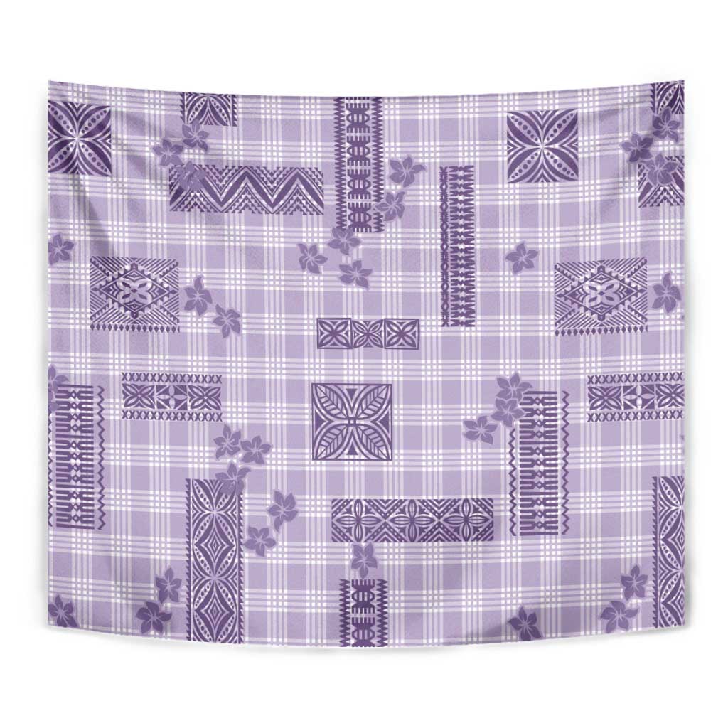 Hawaiian Quilt Tapa On Lilac Palaka Motifs Tapestry LT7 - Polynesian Pride