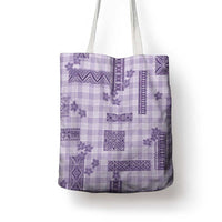 Hawaiian Quilt Tapa On Lilac Palaka Motifs Tote Bag LT7 - Polynesian Pride