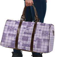 Hawaiian Quilt Tapa On Lilac Palaka Motifs Travel Bag LT7 - Polynesian Pride