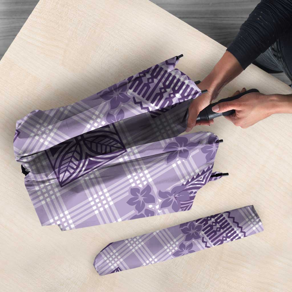Hawaiian Quilt Tapa On Lilac Palaka Motifs Umbrella LT7 - Polynesian Pride