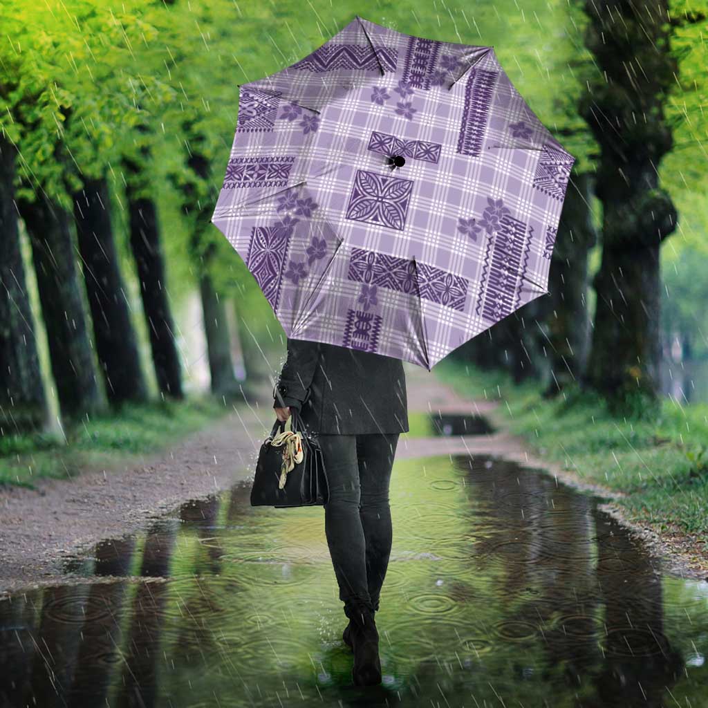 Hawaiian Quilt Tapa On Lilac Palaka Motifs Umbrella LT7 - Polynesian Pride