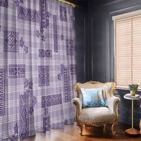 Hawaiian Quilt Tapa On Lilac Palaka Motifs Window Curtain LT7 - Polynesian Pride